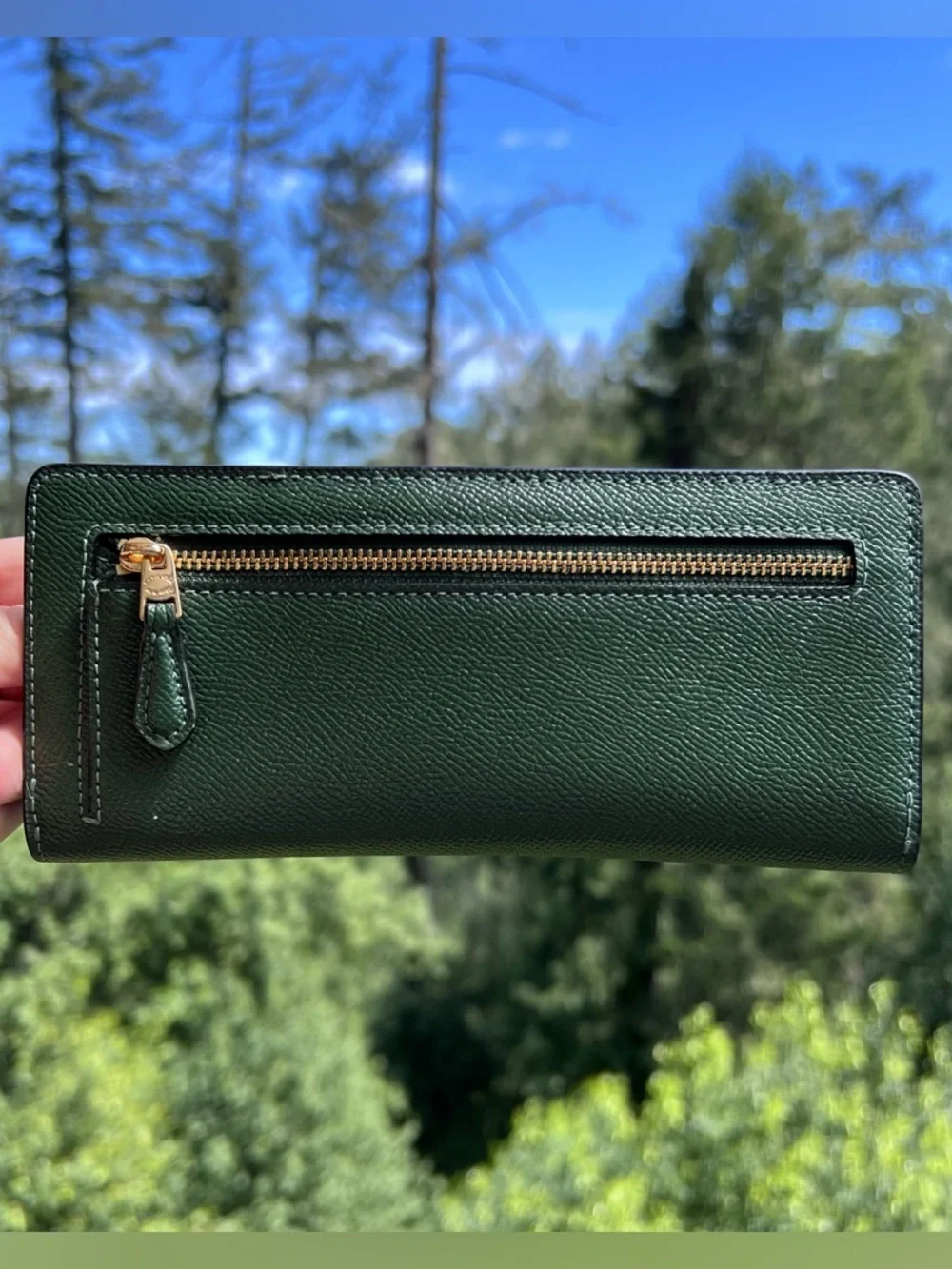 COACH Slim Bifold Wallet GREEN
Crossgrain Leather with Gold Hardware AUTHENTIC - Picture 2 of 7